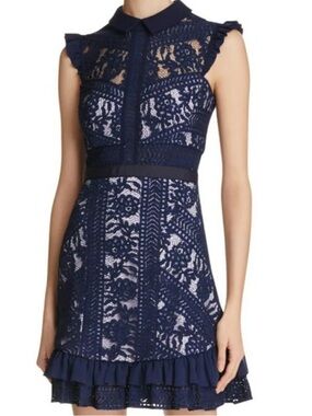 Three Floor Navy Mini Dress